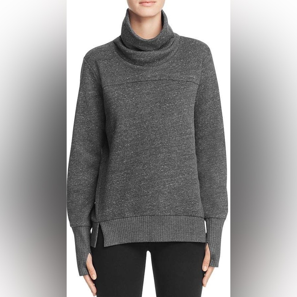 Alo Yoga Haze Funnel Neck sweatshirt heather gray